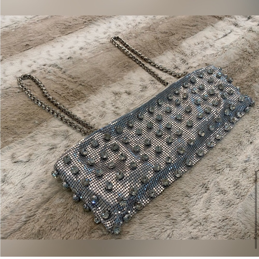 retrofete Kauren Top Silver Metal Crystal Party Sexy - Picture 8 of 10